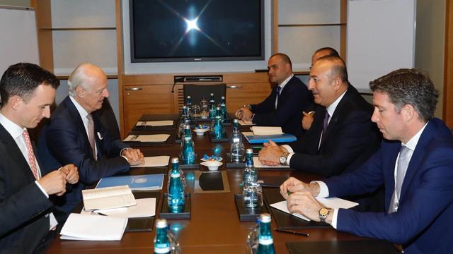 Çavuşoğlu ile Mistura Suriyeyi görüştü Çavuşoğlu ile Mistura Suriyeyi görüştü